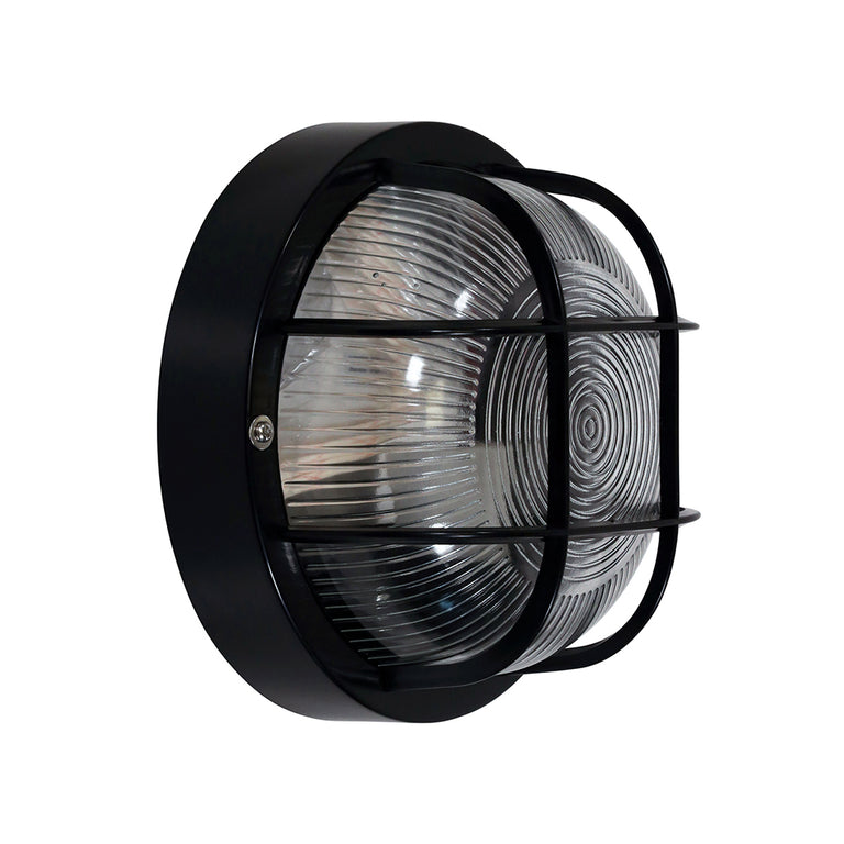 Rund Outdoor Acrylic And Glass Bunker Light Black - LF7952BK