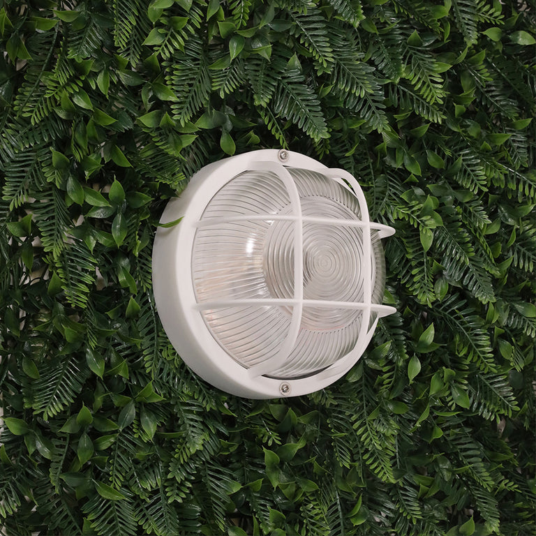 Rund Outdoor Acrylic And Glass Bunker Light White - LF7952WH