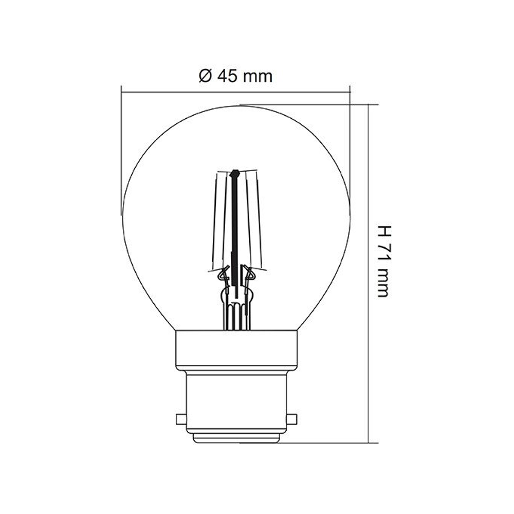 Filament Clear Fancy Round 4W B22 Dimmable LED Globe / Warm White - LFR27B22D/C