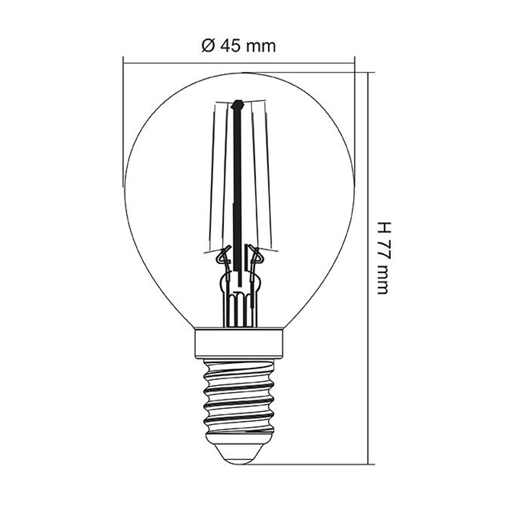 Filament Clear Fancy Round 4W E14 Dimmable LED Globe / Warm White - LFR27E14D/C