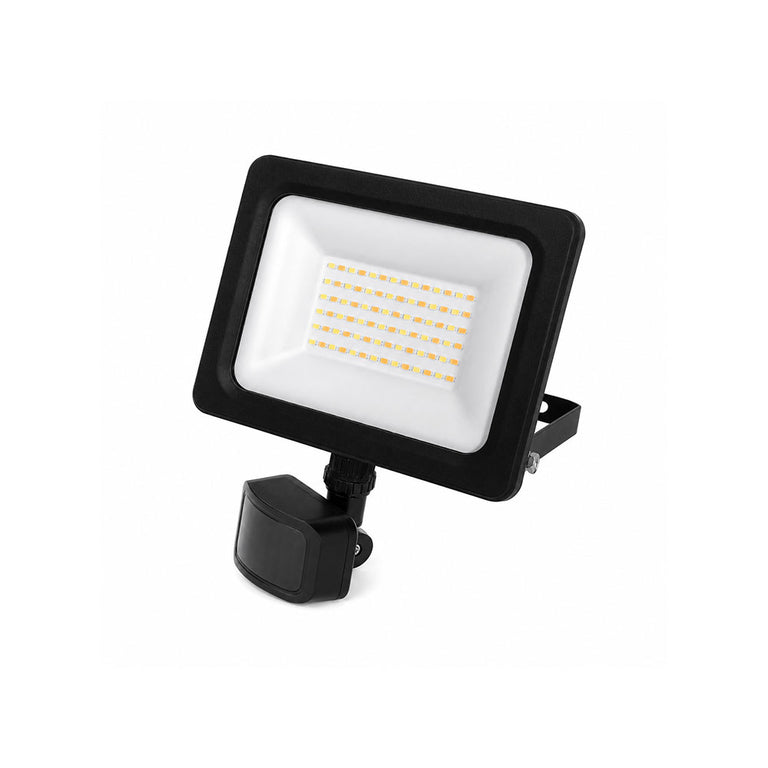 DIY LED Floodlight Power Selectable (30W/40W/50W) With Sensor Black / Tri-Colour IP65 - LG156C
