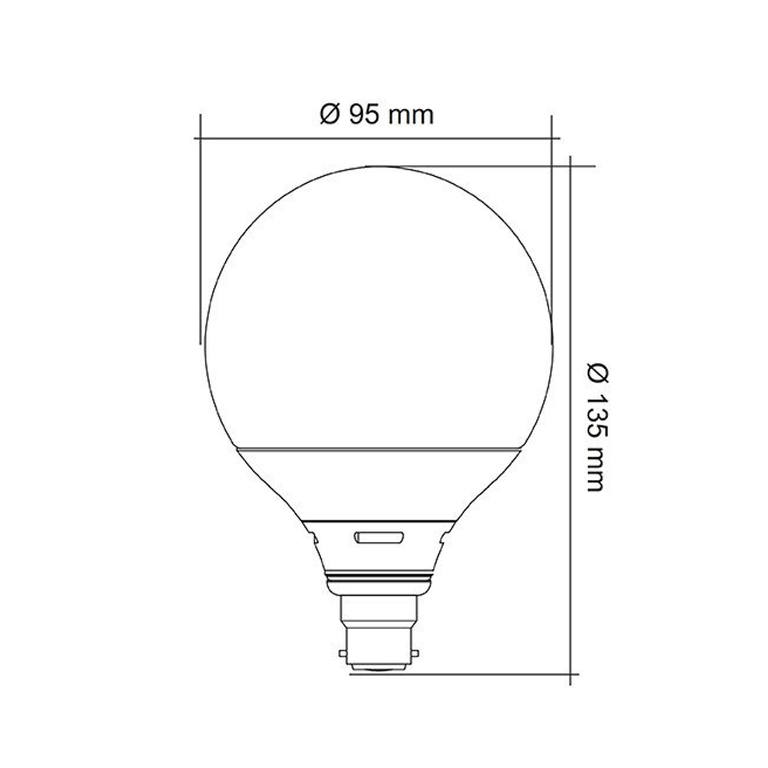 Opal Spherical G95 10W LED B22 Dimmable / Daylight - LG95/860B22