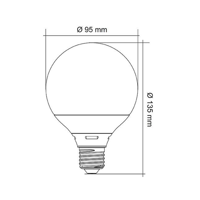 Opal Spherical G95 10W LED E27 Dimmable / Daylight - LG95/860E27
