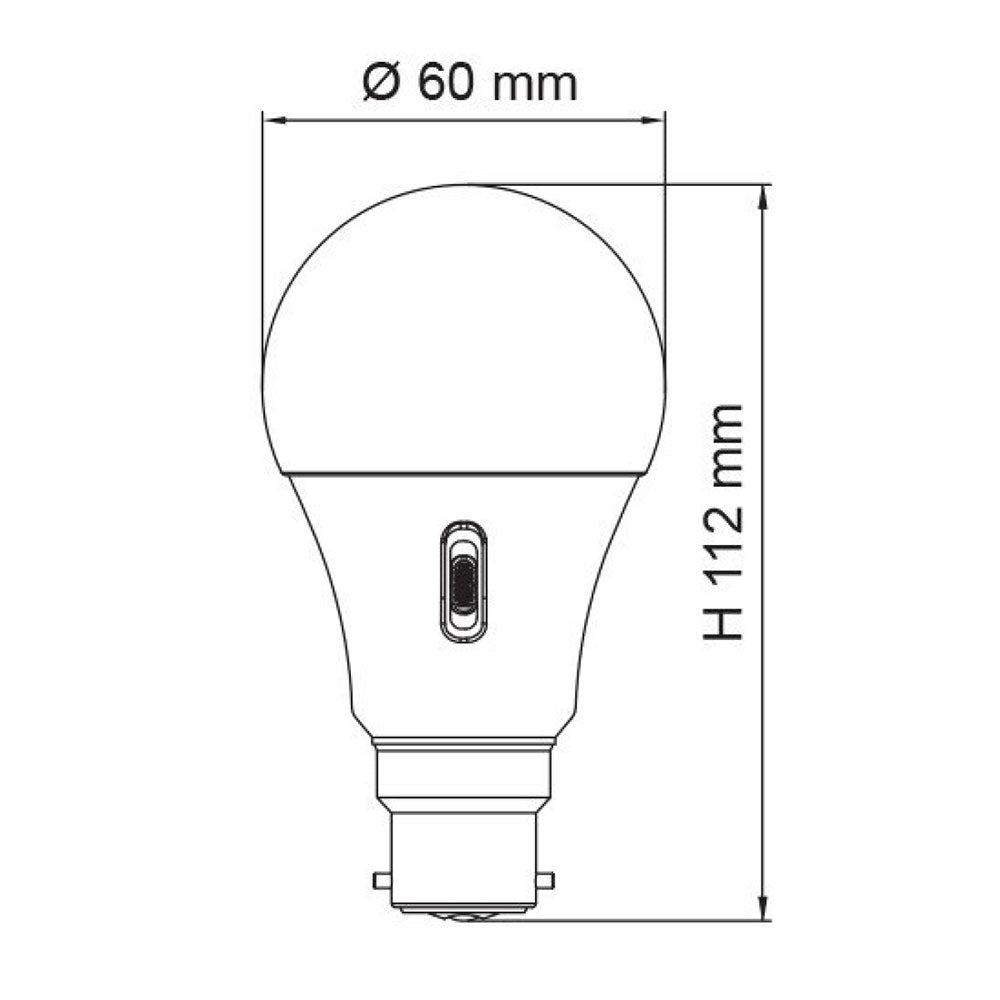 Opal GLS LED 8W B22 Tri-Colour - LGS8TC/B22