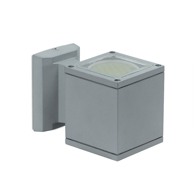 Architectural Square Up / Down 240V Wall Pillar Light Silver - LGX53-S2-SG