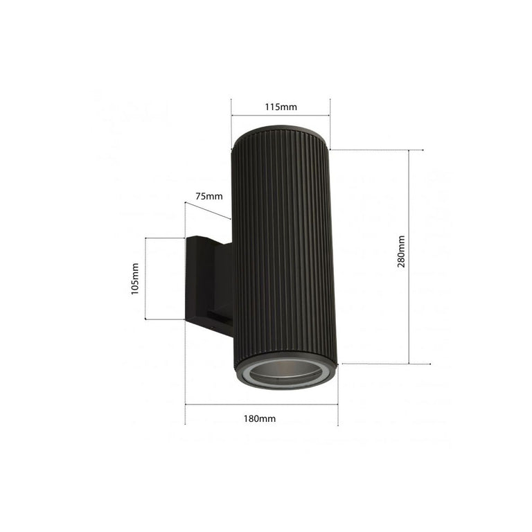 Nico Up / Down Wall Light Black - LH6872-BL