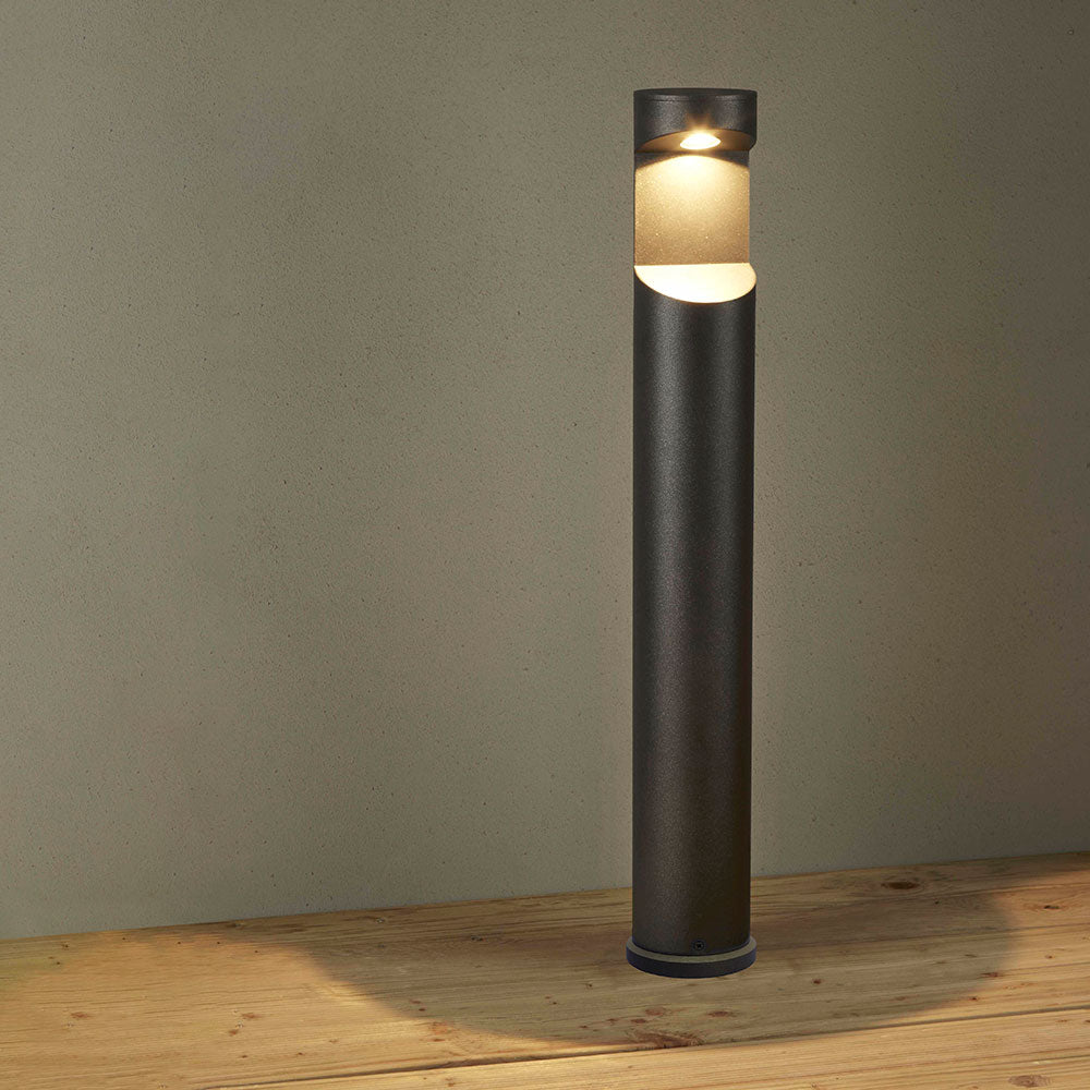Geo 8W LED Bollard Charcoal / Warm White - LH7950-CC