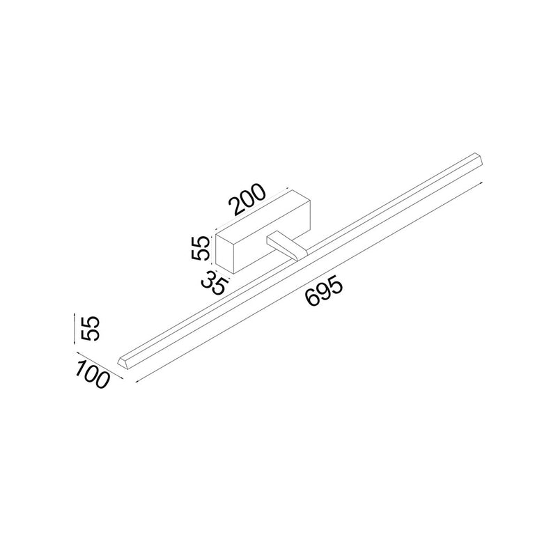 Lineal 16W LED Dimmable Vanity Light 695mm White / Tri-Colour IP44 - LINEAL1L