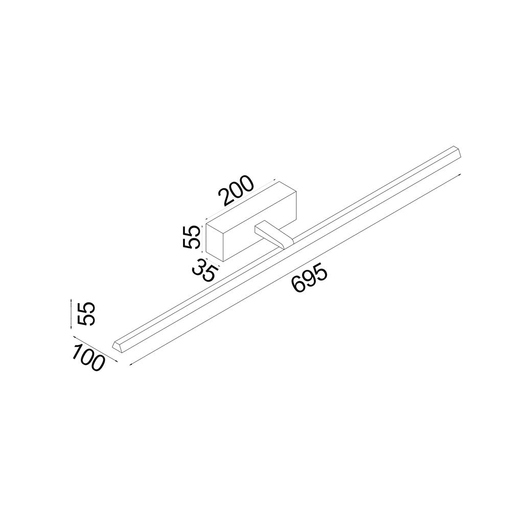 Lineal 16W LED Dimmable Vanity Light 695mm Antique Brass / Tri-Colour IP44 - LINEAL4L