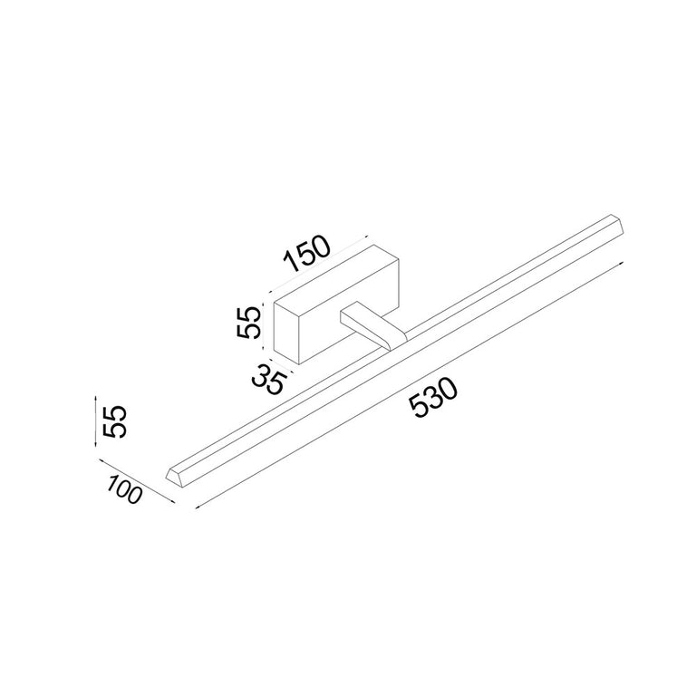 Lineal 12W LED Dimmable Vanity Light 530mm White / Tri-Colour IP44 - LINEAL1M