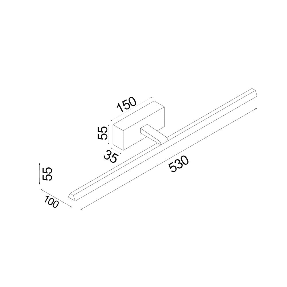Lineal 12W LED Dimmable Vanity Light 530mm Black / Tri-Colour IP44 - LINEAL2M