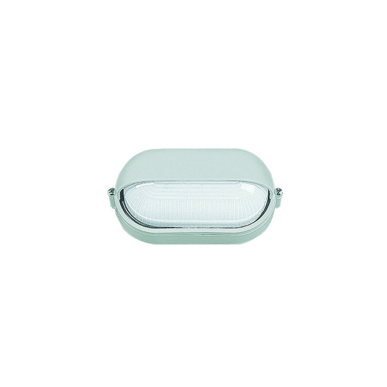 Eyelid Oval Aluminium Economy Bulkhead White IP54 - LJ2003-WH