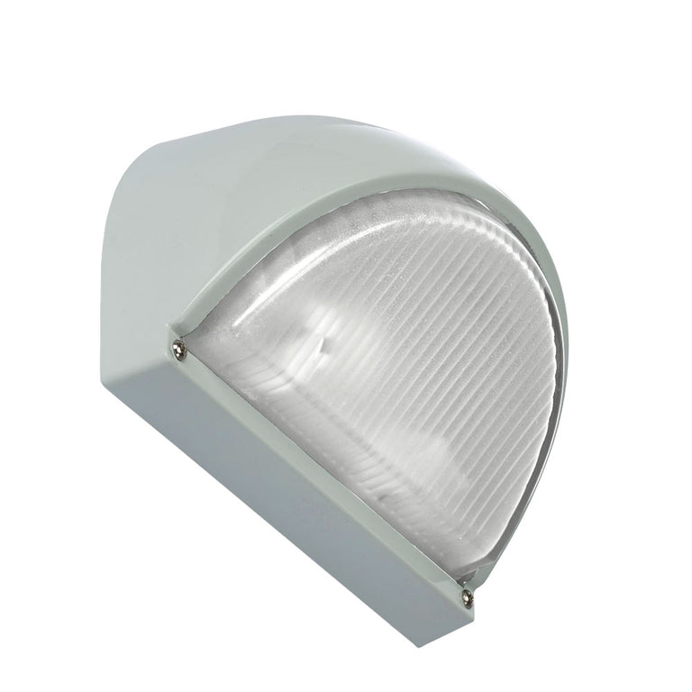 Half Round Aluminium Bulkhead White IP53 - LJ2080-WH