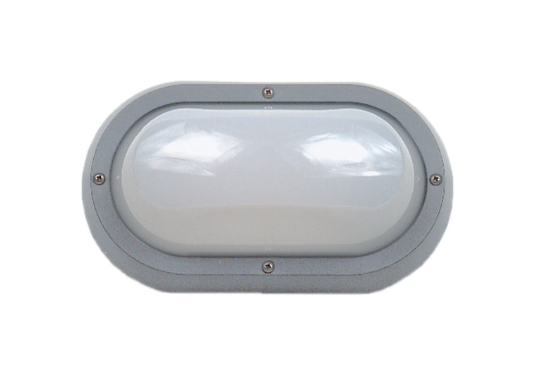 Plain E27 Polycarbonate Bulkhead Silver / Grey - LJ6001-SG