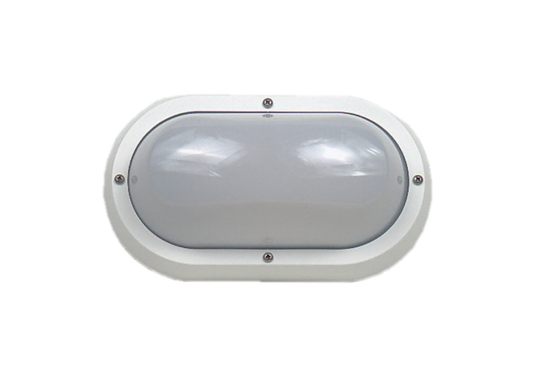Plain E27 Polycarbonate Bulkhead White - LJ6001-WH
