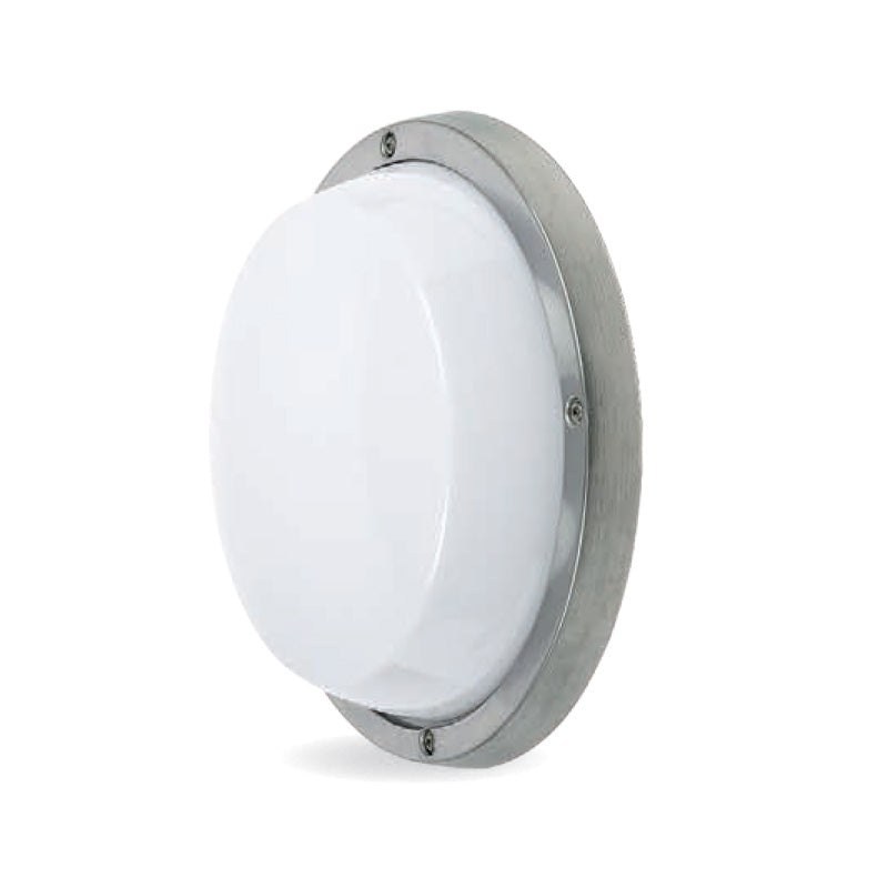 Round Plain E27 Polycarbonate Bulkhead Stainless Steel - LJ6051-SS