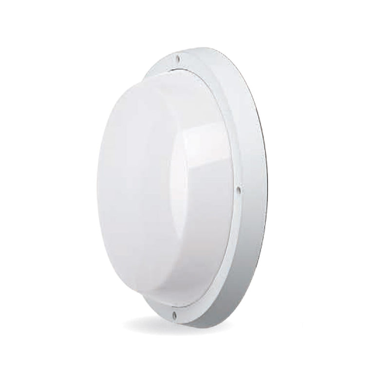 Round Plain E27 Polycarbonate Bulkhead White - LJ6051-WH