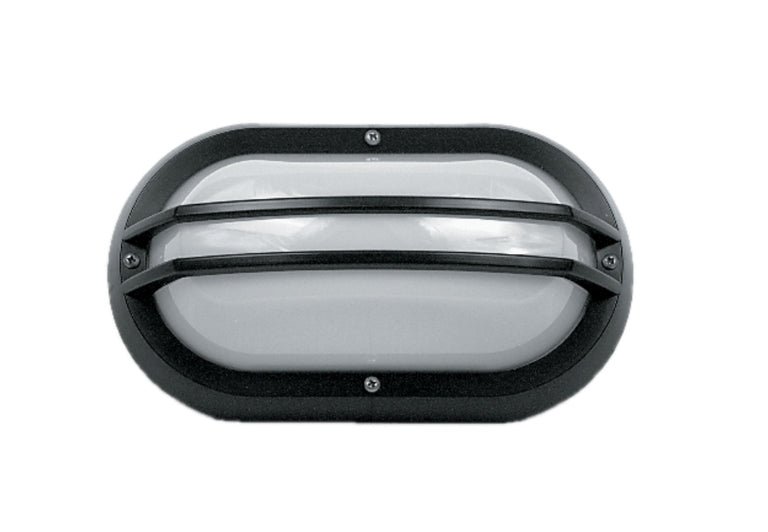 Double Guard 10W LED Bulkhead Polycarbonate Bulkhead Black / Warm White - LJL6002-BL