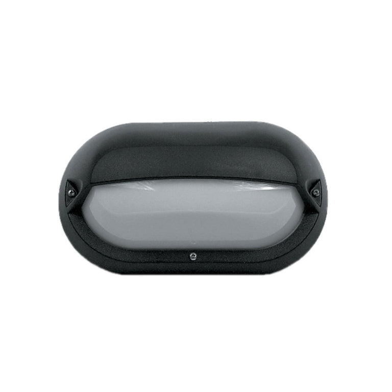 Eyelid 10W LED Polycarbonate Bulkhead Black / Warm White - LJL6003-BL