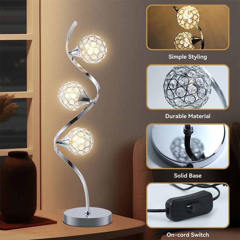 Gordon 3 x 3.3W LED Table Lamp Chrome / Warm White - LL-09-0165
