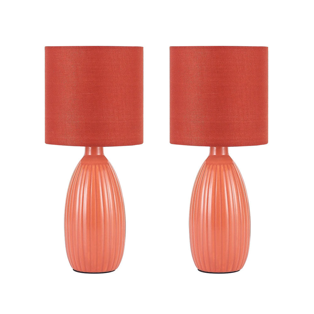 Nora Ceramic Table Lamp Set of 2 Coral - LL-14-0318R