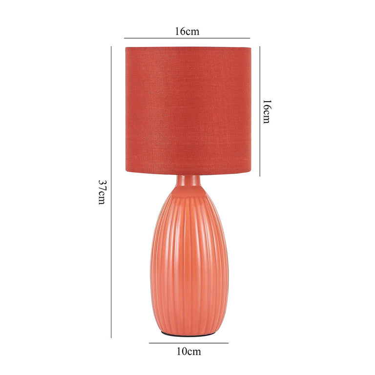 Nora Ceramic Table Lamp Set of 2 Coral - LL-14-0318R