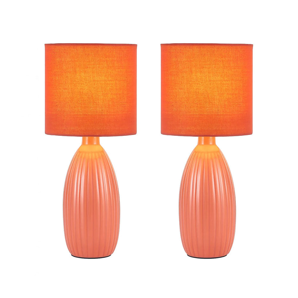 Nora Ceramic Table Lamp Set of 2 Coral - LL-14-0318R