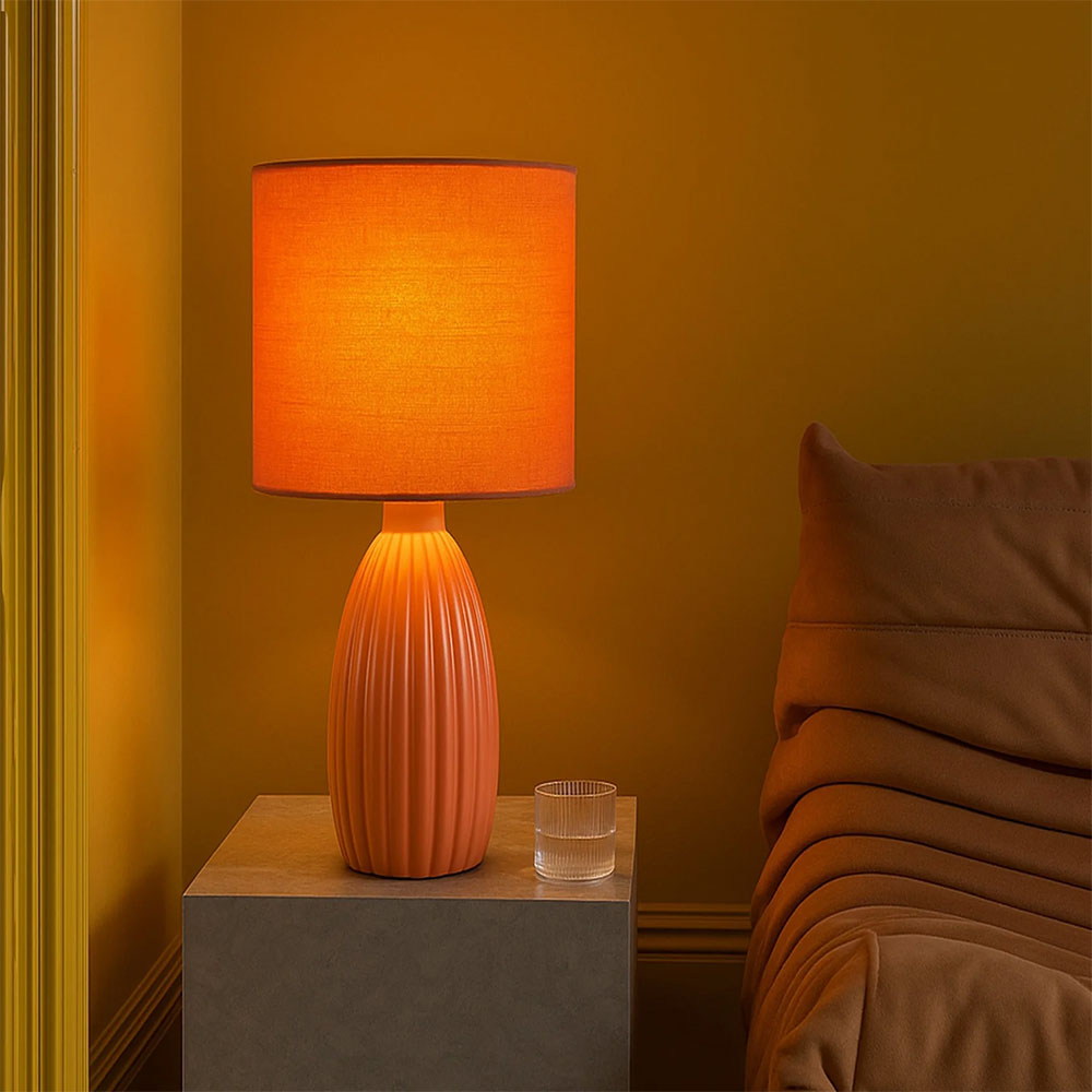 Nora Ceramic Table Lamp Set of 2 Coral - LL-14-0318R