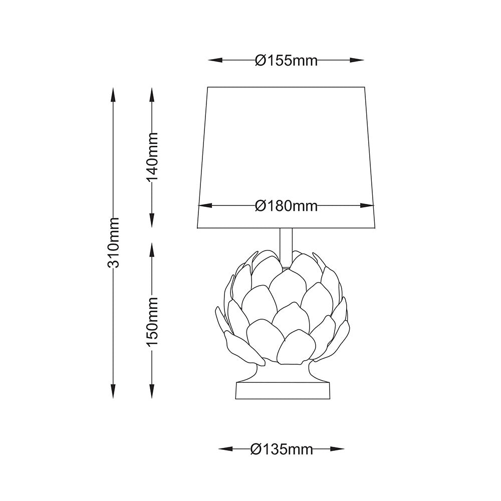 Tasha Artichoke Ceramic Table Lamp Set of 2 Natural - LL-14-0338N
