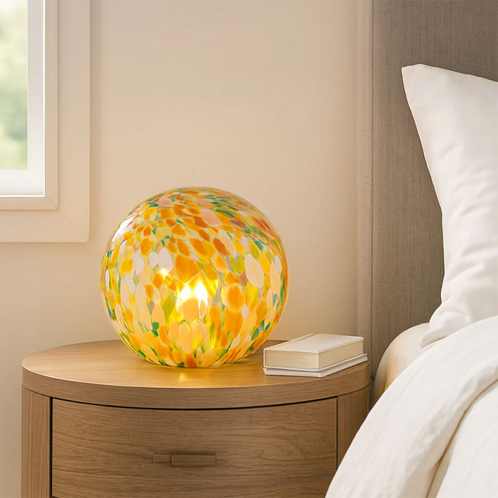 Lyra Glass Ball Table Lamp Colour Speckle - LL-27-0077M