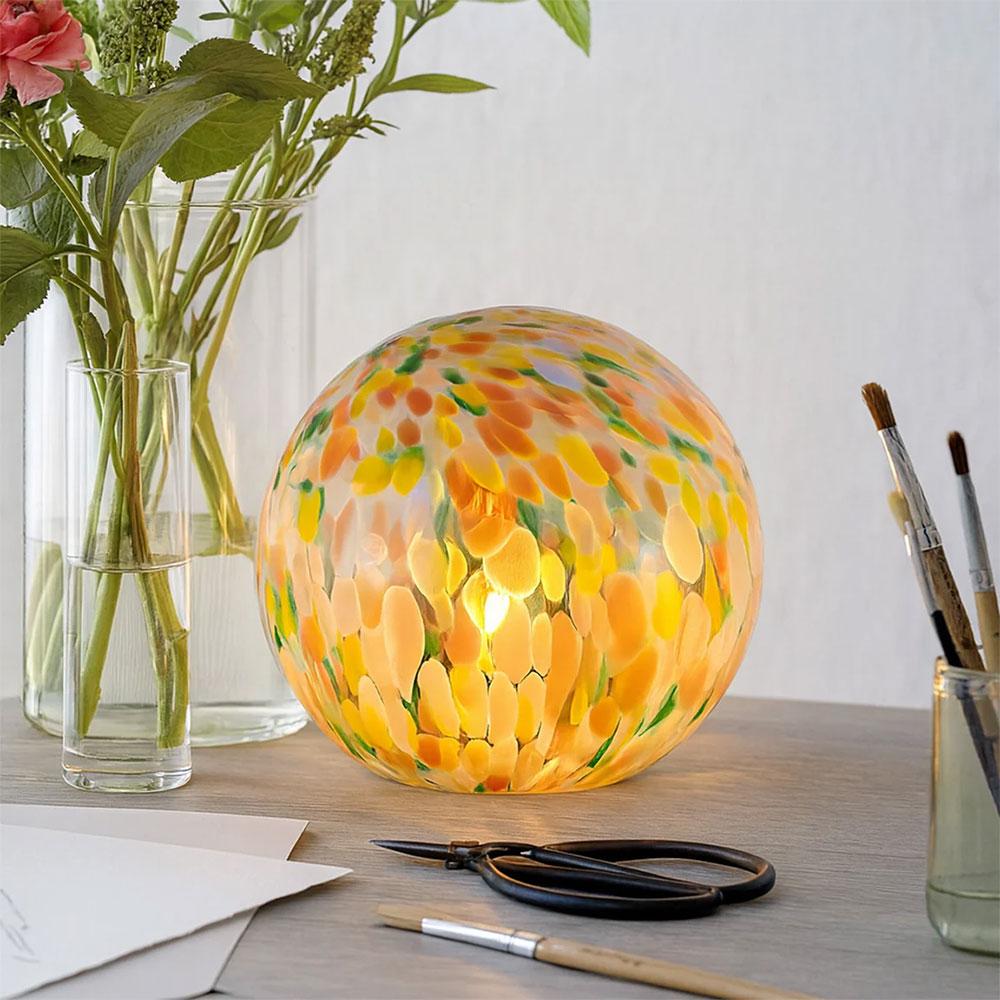 Lyra Glass Ball Table Lamp Colour Speckle - LL-27-0077M