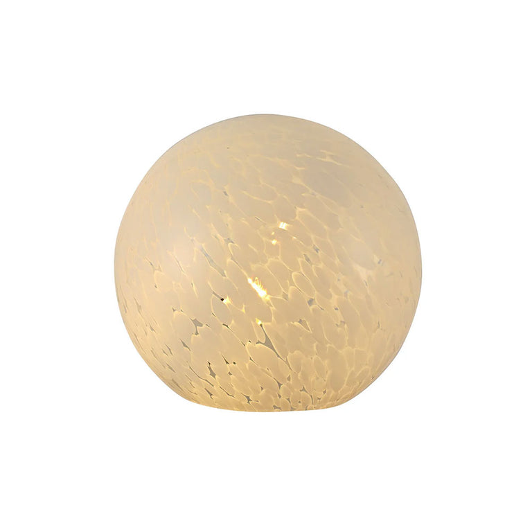 Lyra Glass Ball Table Lamp White Speckle - LL-27-0077W