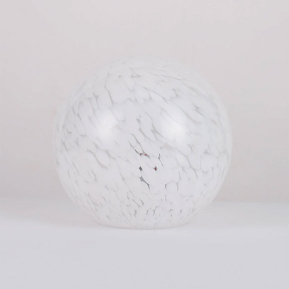 Lyra Glass Ball Table Lamp White Speckle - LL-27-0077W