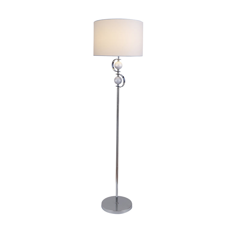 Rialto 1 Light Floor Lamp Chrome / White - LL-27-0141W