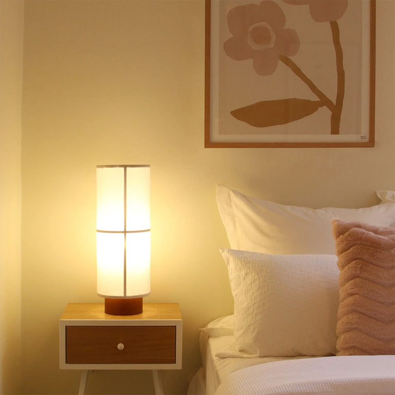 Ailsa 1 Light Linen Table Lamp White - LL-27-0203
