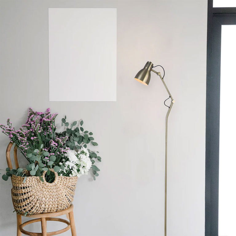 Nord Antique Brass Metal Floor Lamp - LL-27-0245AB
