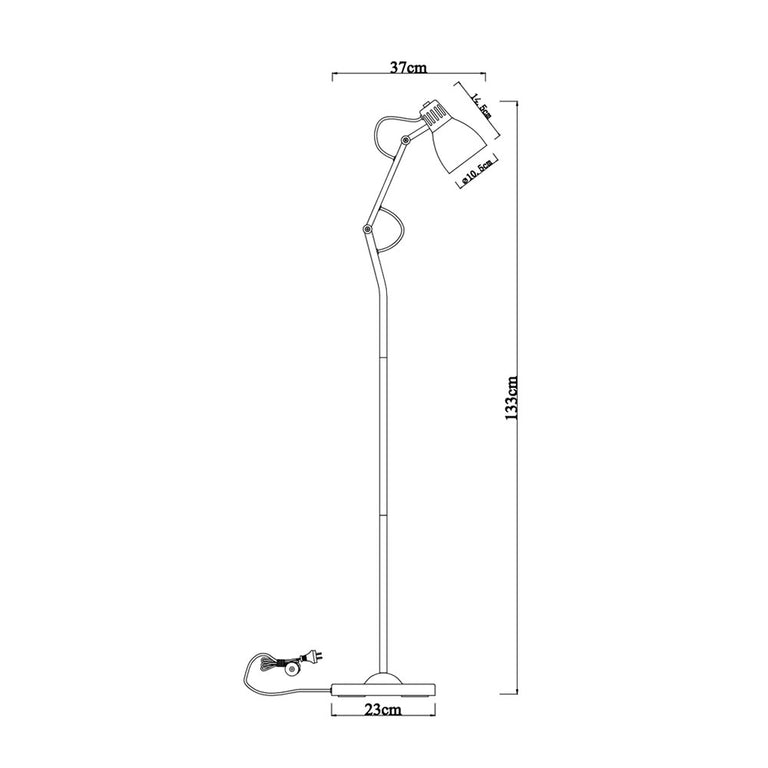 Nord Antique Brass Metal Floor Lamp - LL-27-0245AB