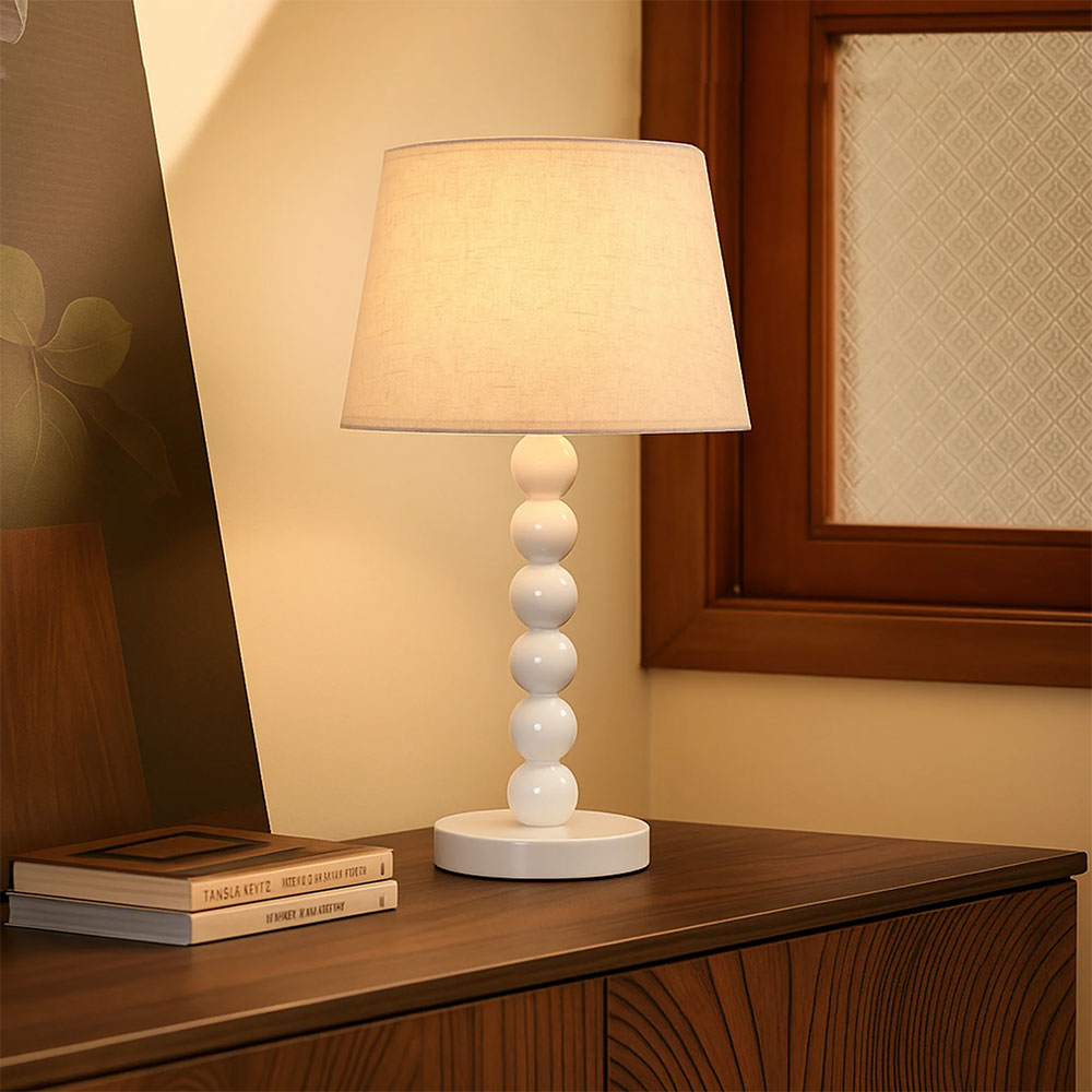 Pearl Orb Table Lamp Whisper White - LL-27-0317W