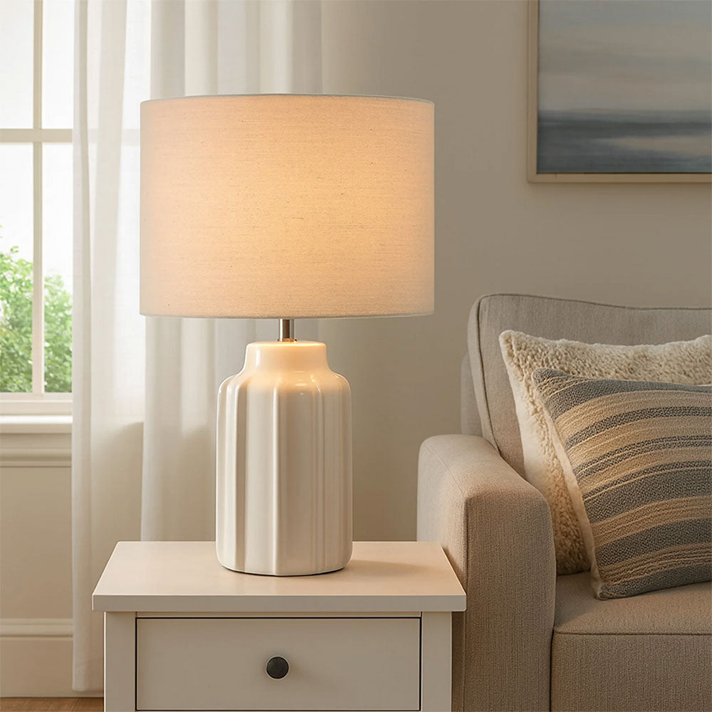 Lana Ceramic Table Lamp Cream - LL-27-0319