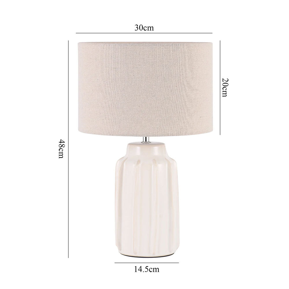 Lana Ceramic Table Lamp Cream - LL-27-0319