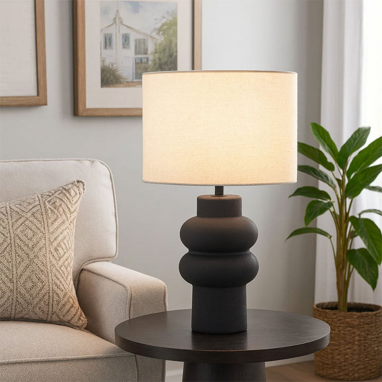 Isadora Ceramic Table Lamp Matt Black - LL-27-0325B