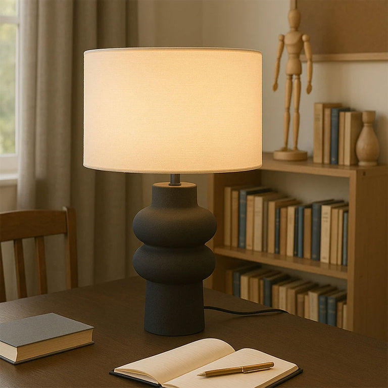 Isadora Ceramic Table Lamp Matt Black - LL-27-0325B