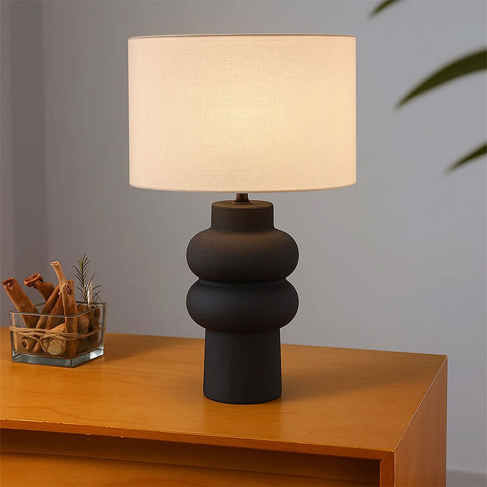 Isadora Ceramic Table Lamp Matt Black - LL-27-0325B