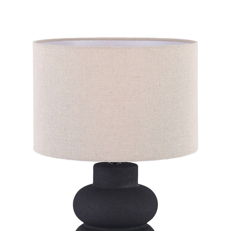 Isadora Ceramic Table Lamp Matt Black - LL-27-0325B
