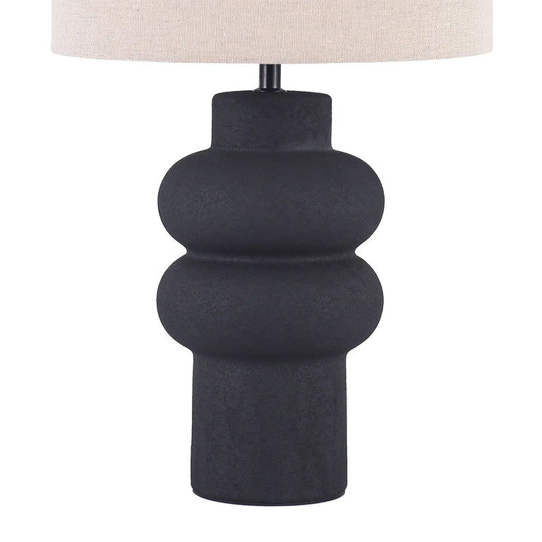Isadora Ceramic Table Lamp Matt Black - LL-27-0325B
