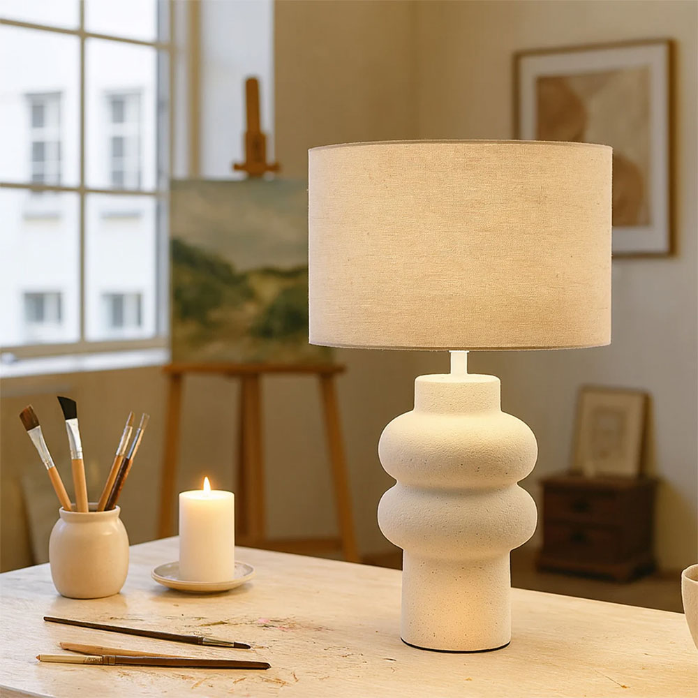 Isadora Ceramic Table Lamp Matt White - LL-27-0325W
