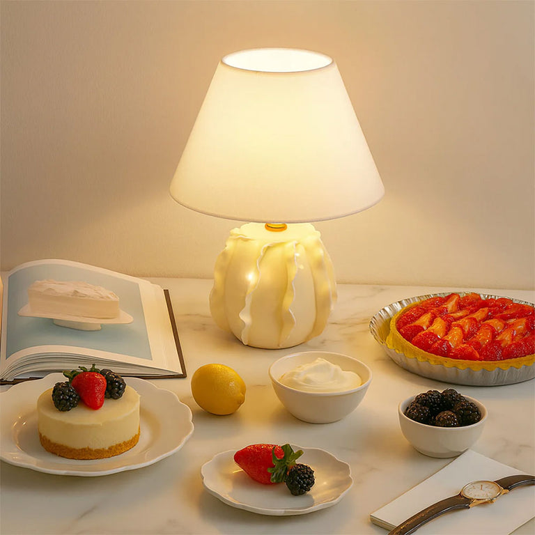 Lila Ceramic Table Lamp Butter Cream / Linen - LL-27-0326
