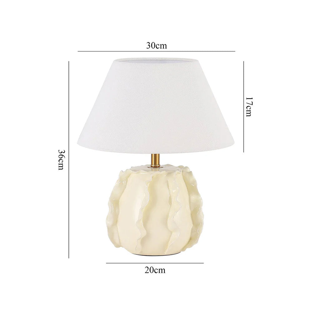 Lila Ceramic Table Lamp Butter Cream / Linen - LL-27-0326