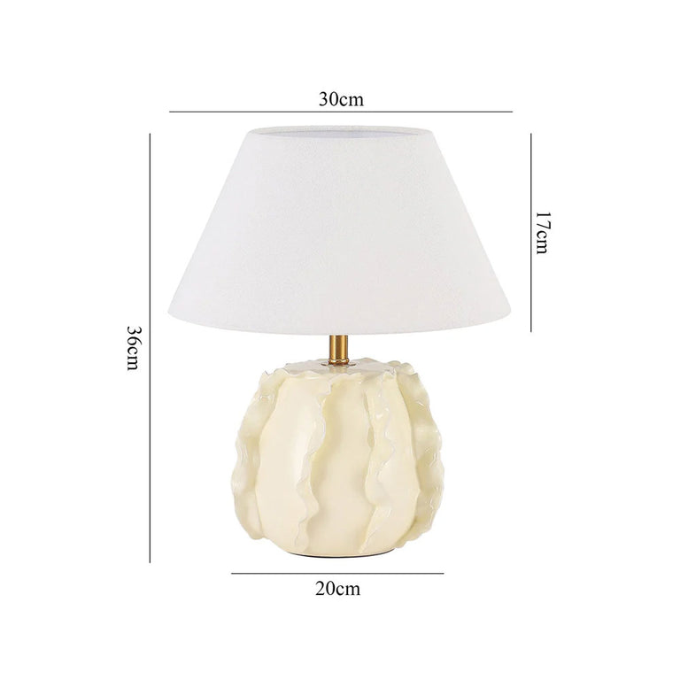 Lila Ceramic Table Lamp Butter Cream / Linen - LL-27-0326
