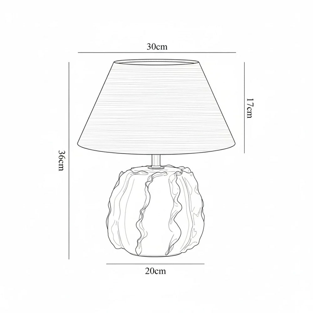 Lila Ceramic Table Lamp Butter Cream / Linen - LL-27-0326